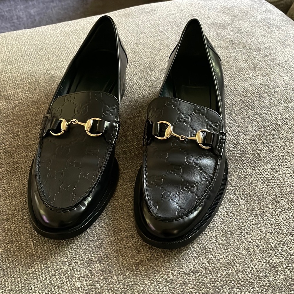 Worn and refurbished Gucci loafers, they look brand new!